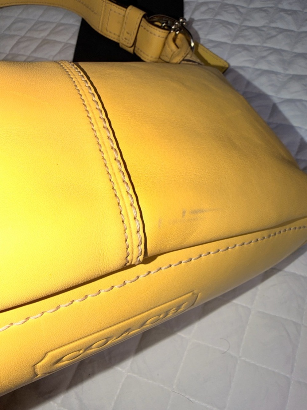 Coach Yellow Leather Shoulder Bag - Picture 11 of 13